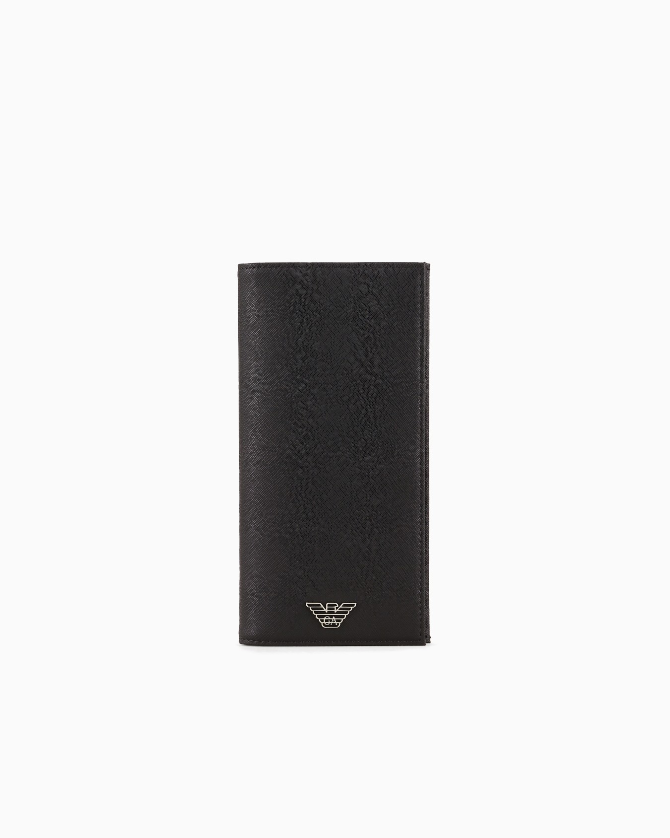 ASV large currency holder in regenerated Saffiano leather with eagle plate Slide 0