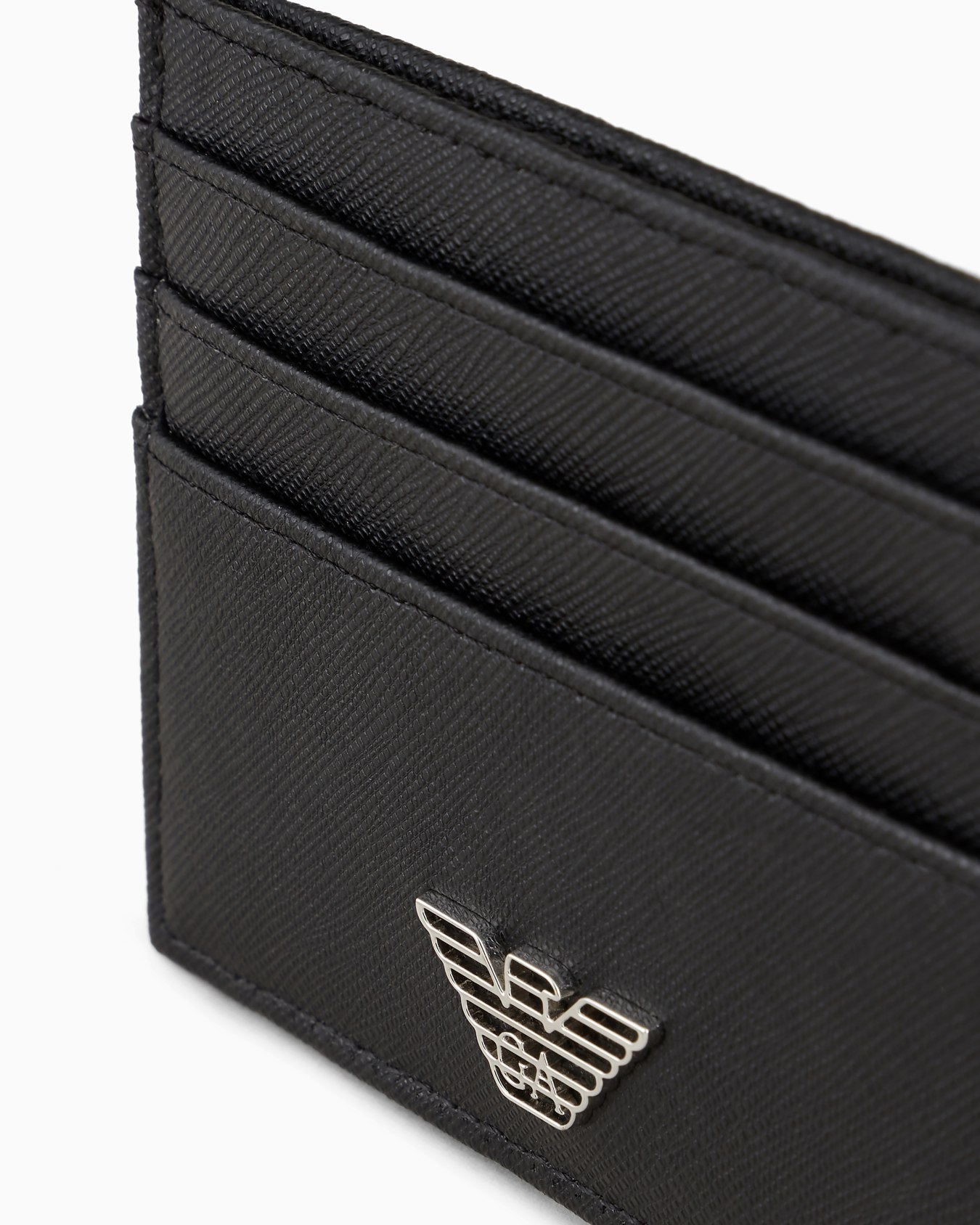 ASV regenerated Saffiano leather card holder with eagle plate Slide 2