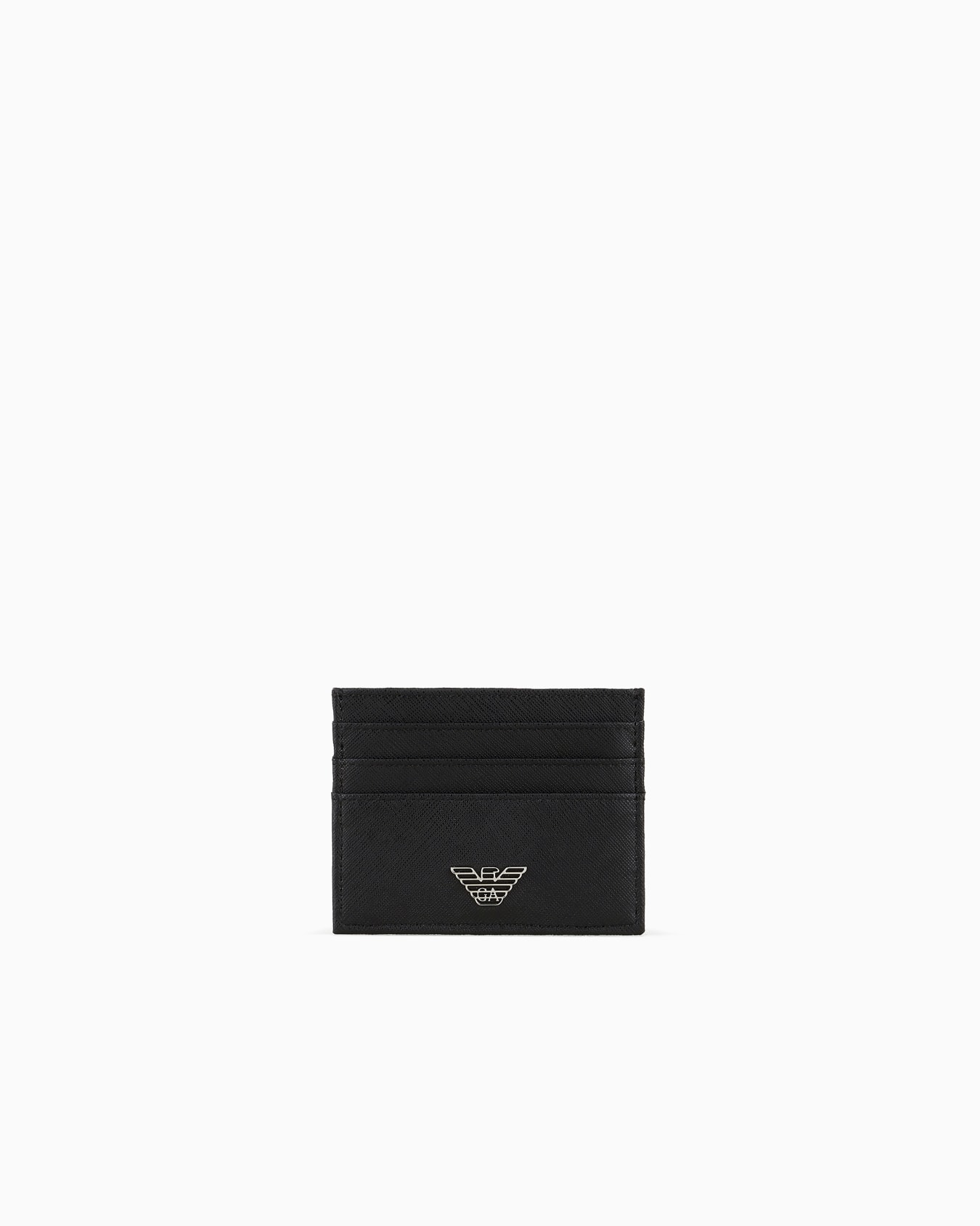 ASV regenerated Saffiano leather card holder with eagle plate Slide 0