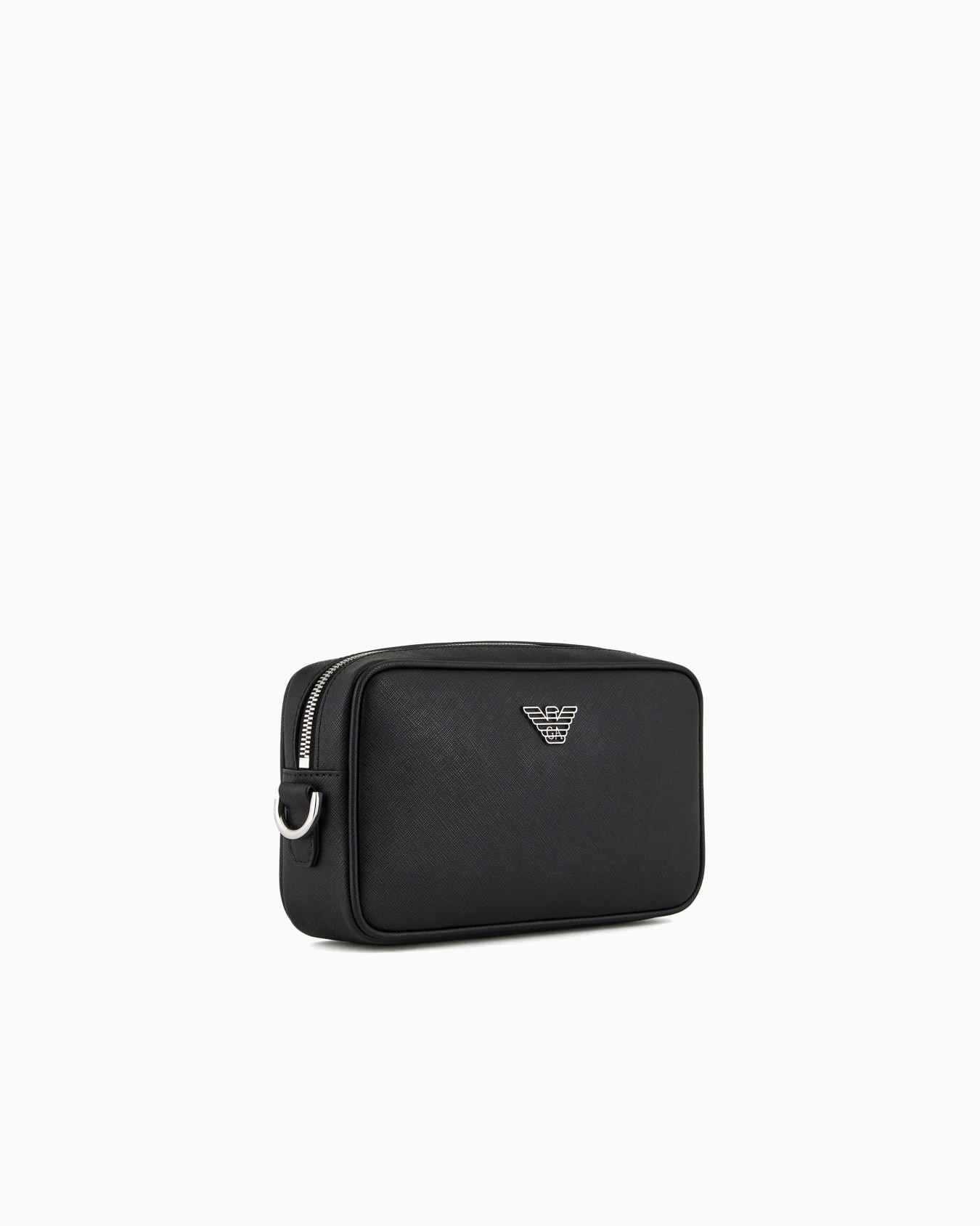 ASV regenerated Saffiano leather washbag with eagle plate Slide 1
