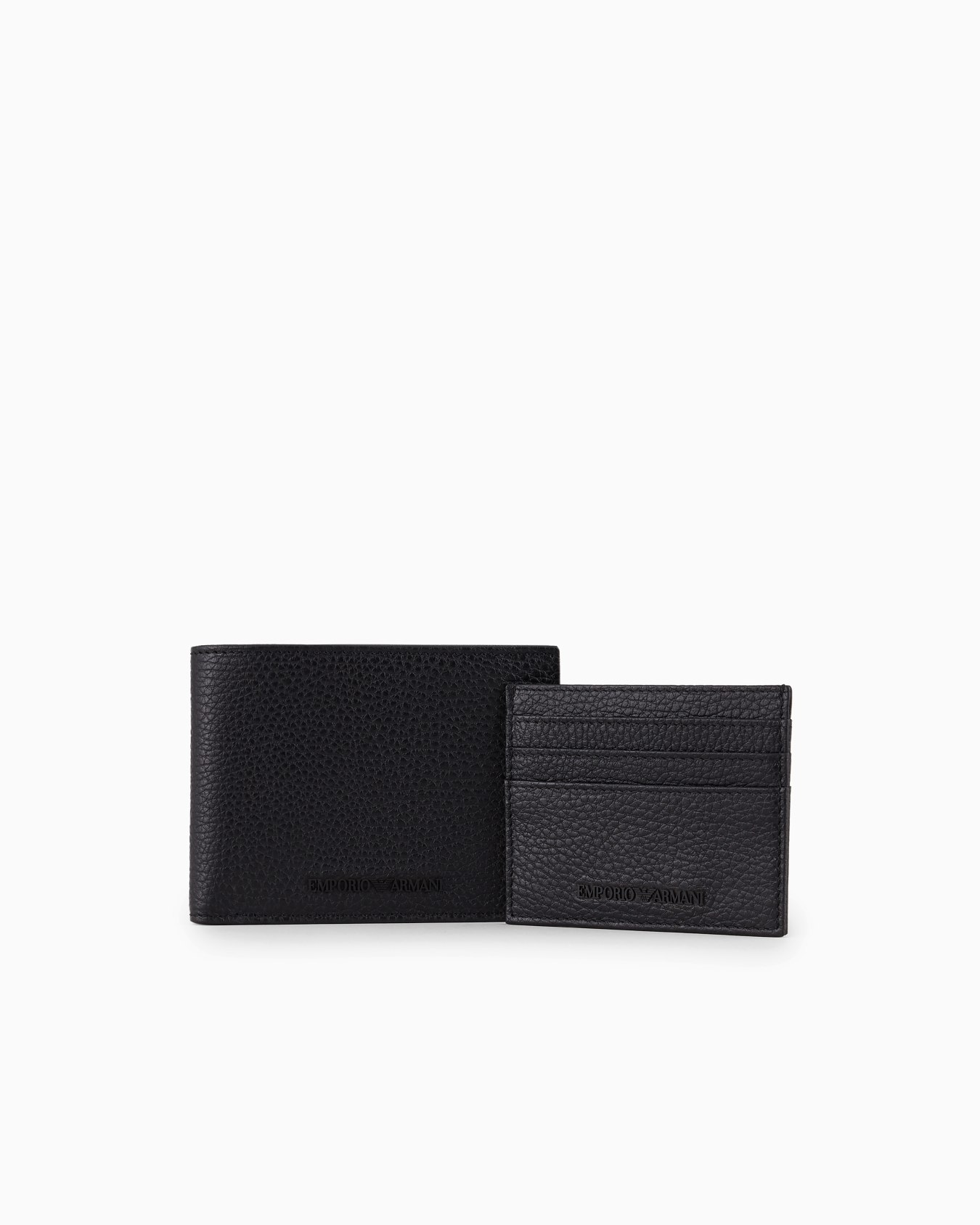 Gift box with wallet and card holder in tumbled leather Slide 1
