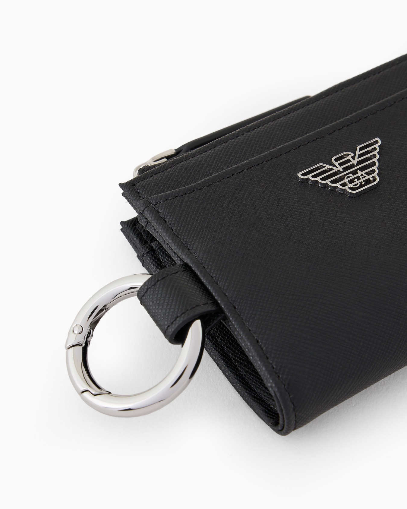 ASV Portemonnaie aus wiederaufbereitetem Leder mit Adler-Plakette und Karabinerhaken Folie 3