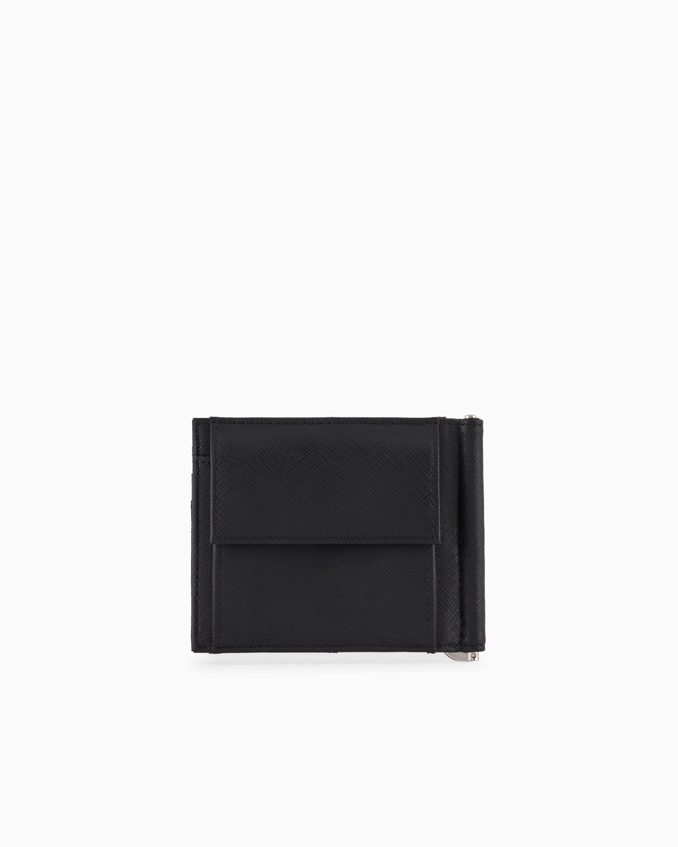 ASV regenerated Saffiano leather compact wallet with eagle plate Slide 1
