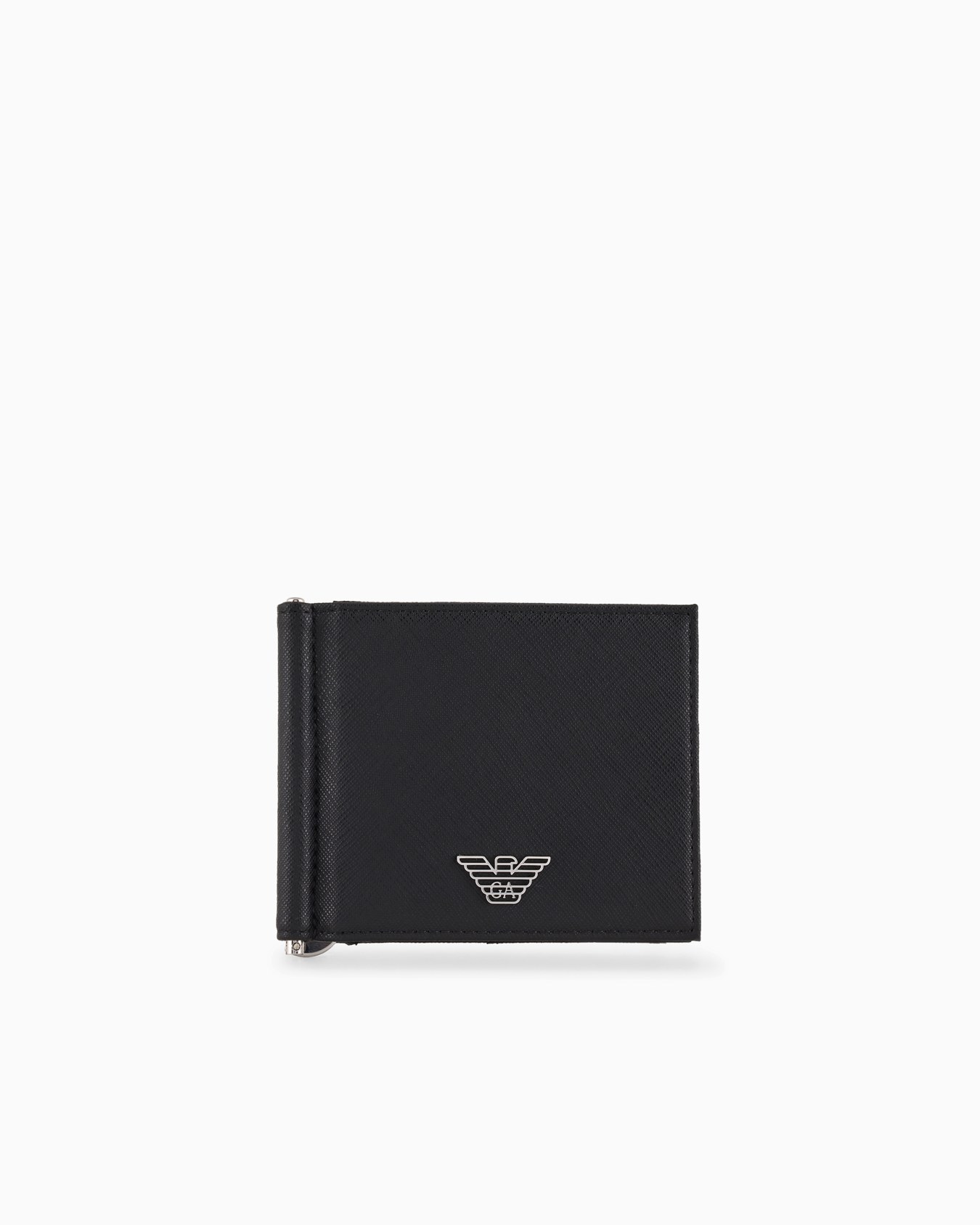 ASV regenerated Saffiano leather compact wallet with eagle plate Slide 0