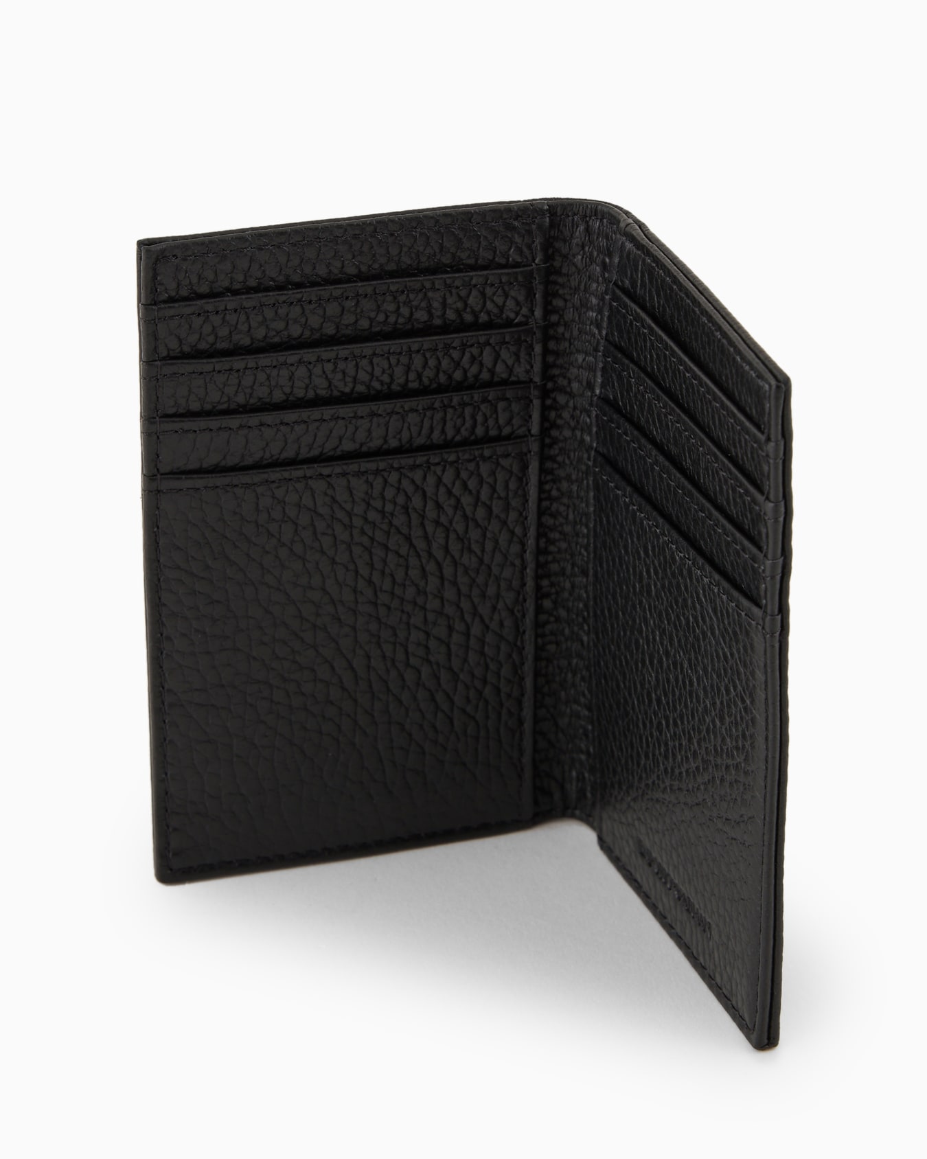 Zipped, tumbled-leather bi-fold card holder Slide 3