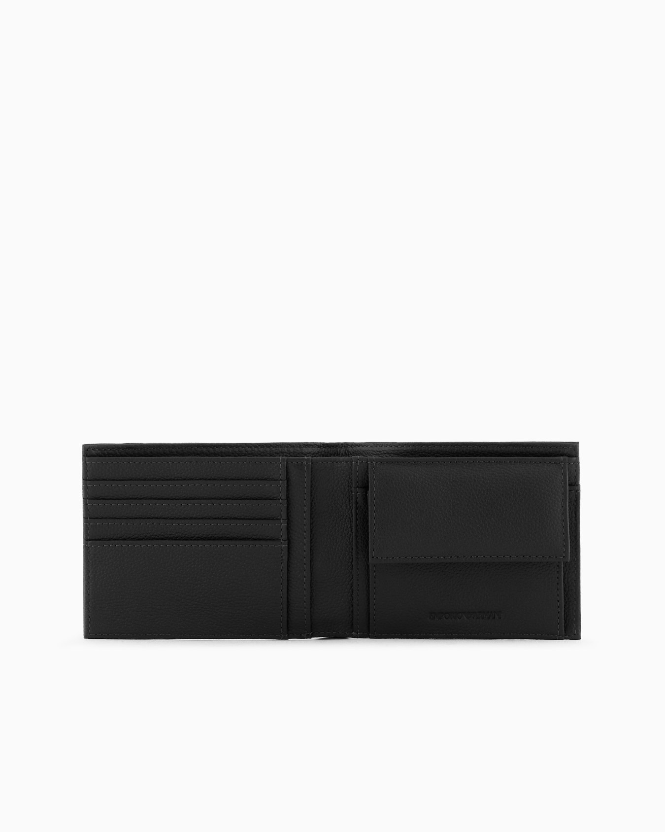 Tumbled-leather bi-fold wallet with outer pocket Slide 2