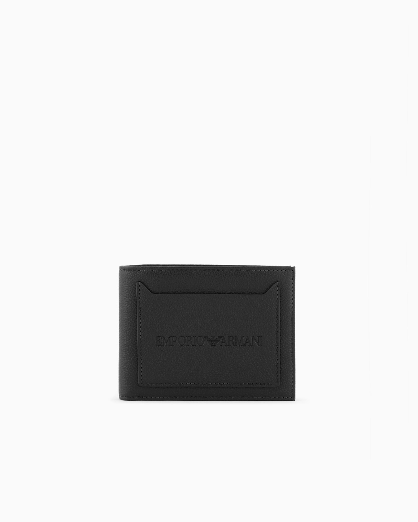 Tumbled-leather bi-fold wallet with outer pocket Slide 0