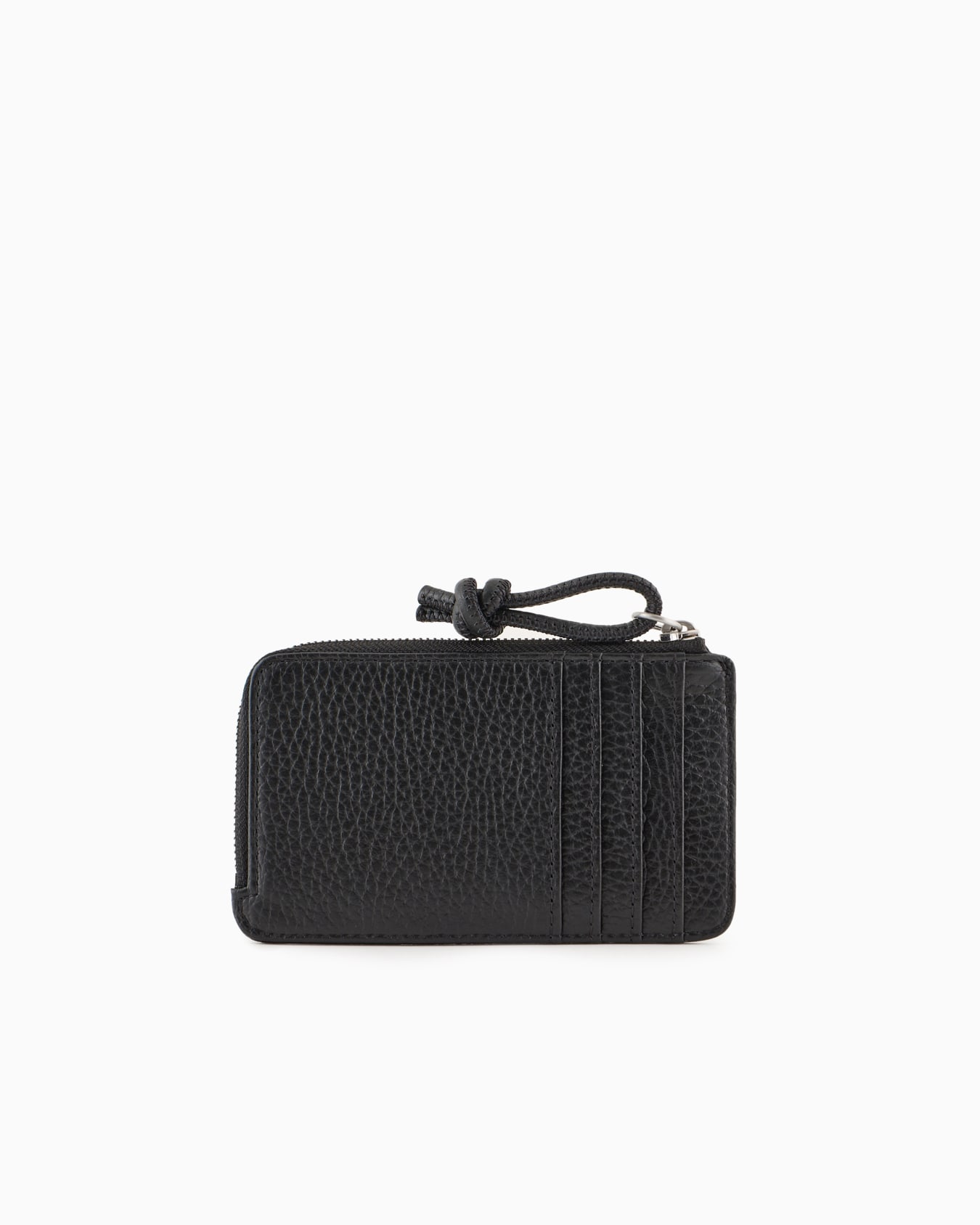 Zipped, tumbled-leather card holder Slide 1