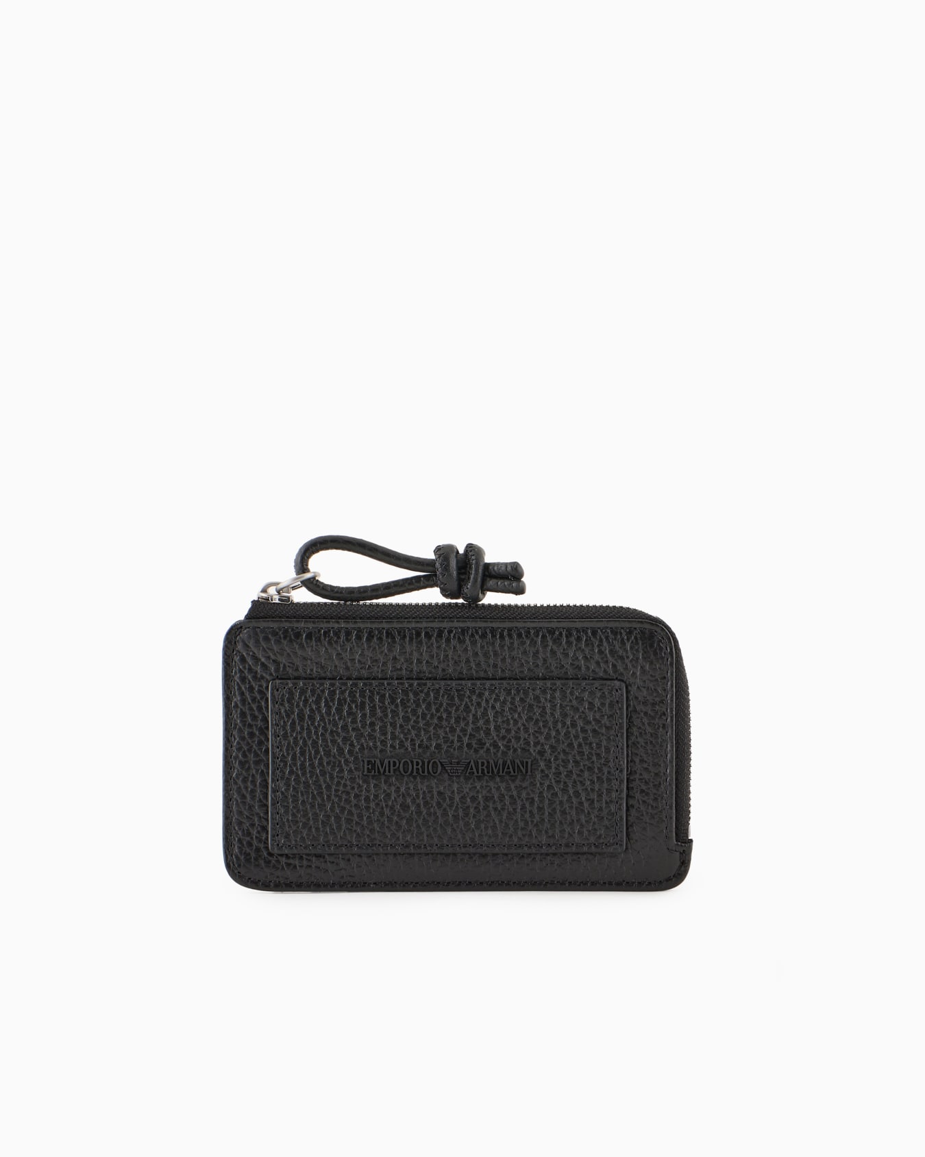 Zipped, tumbled-leather card holder Slide 0