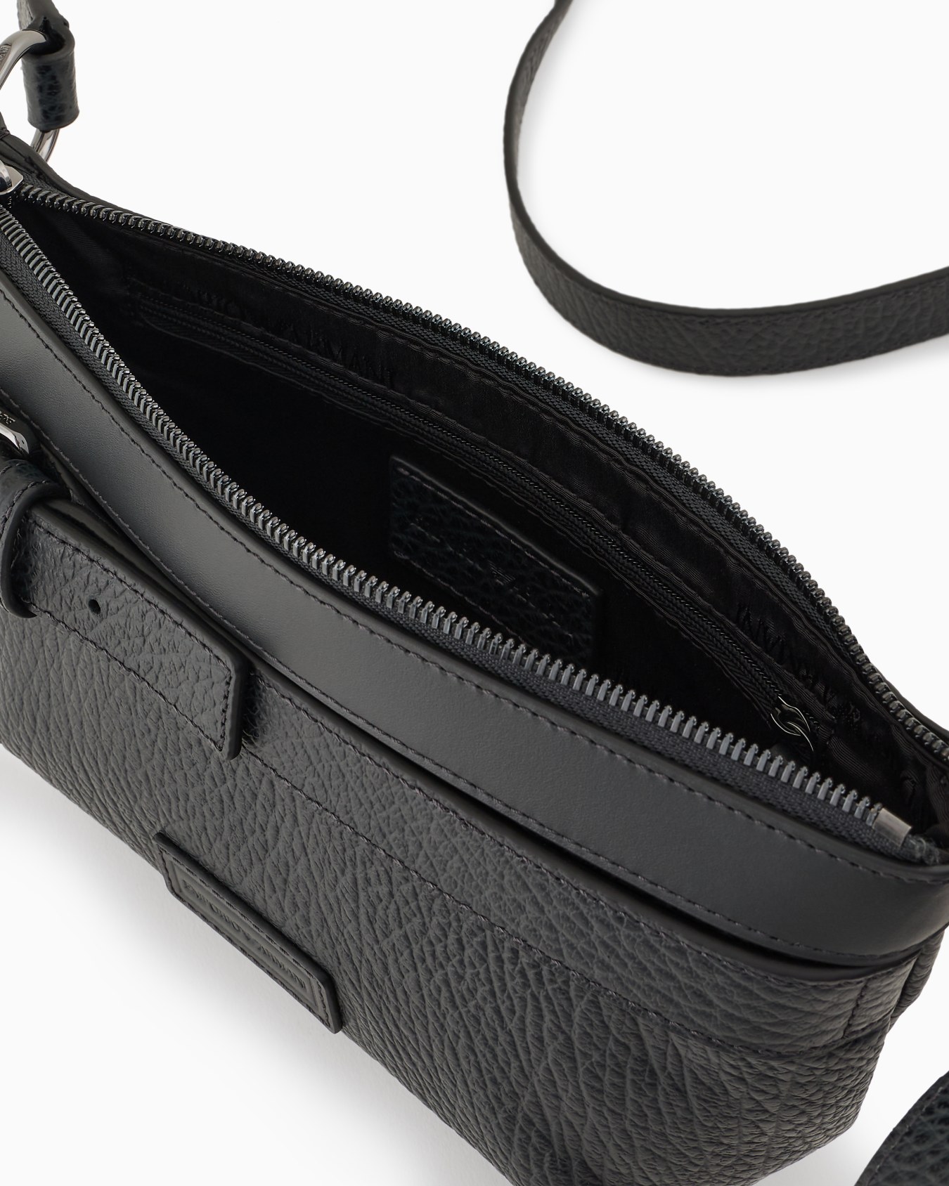 Pebbled-leather belt bag with smooth leather details Slide 3