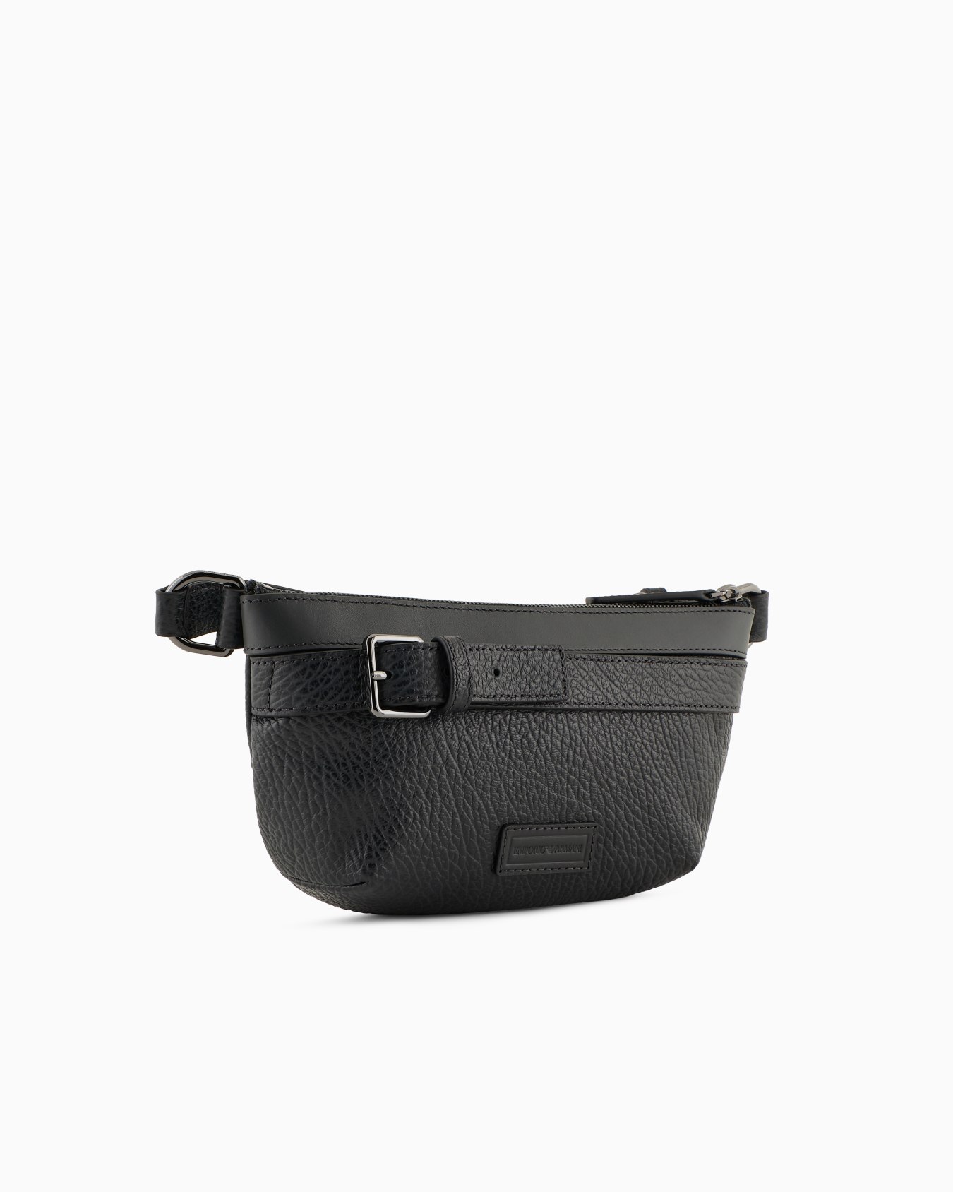 Pebbled leather belt bag with smooth leather details Emporio Armani