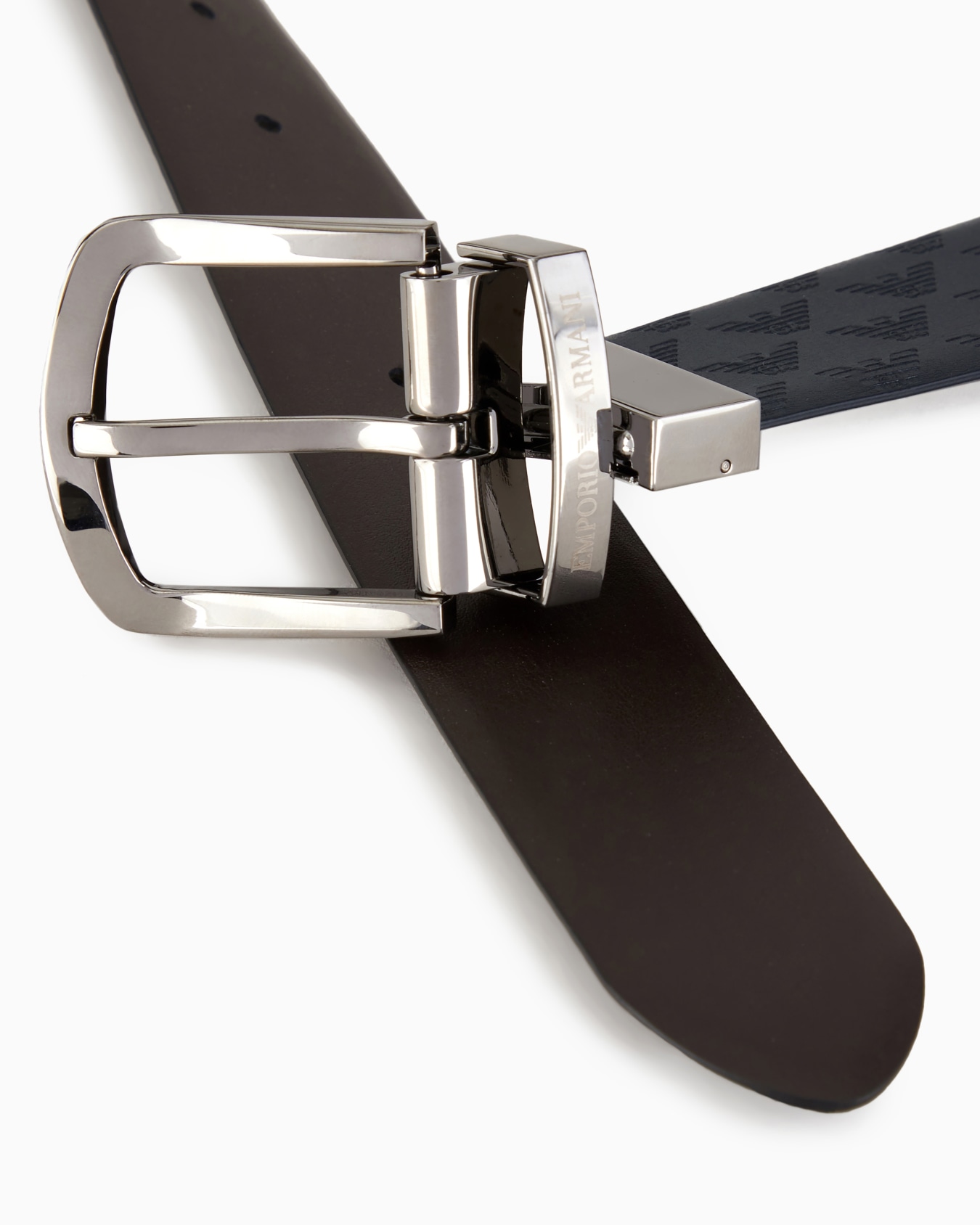 Reversible leather belt with all-over monogram Slide 1