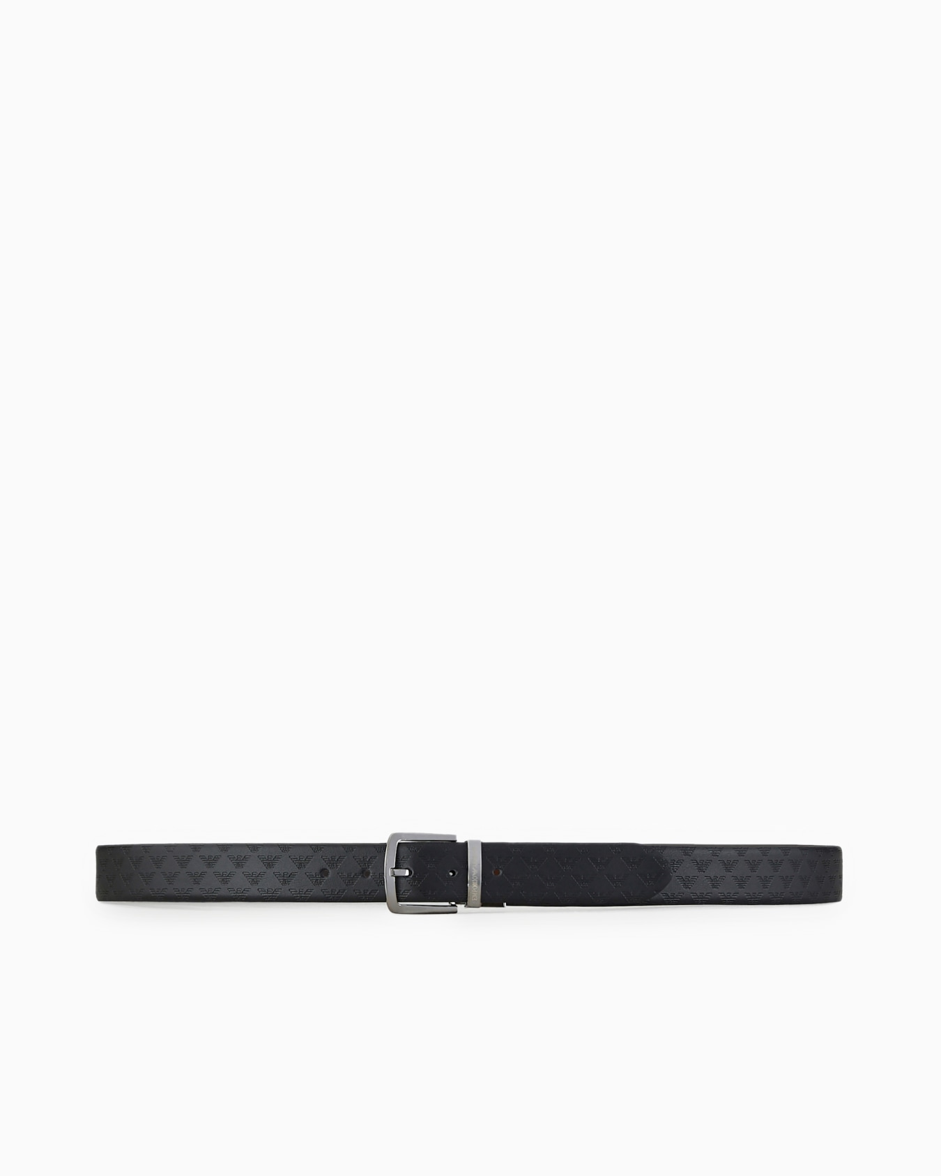 Reversible leather belt with all-over monogram Slide 2