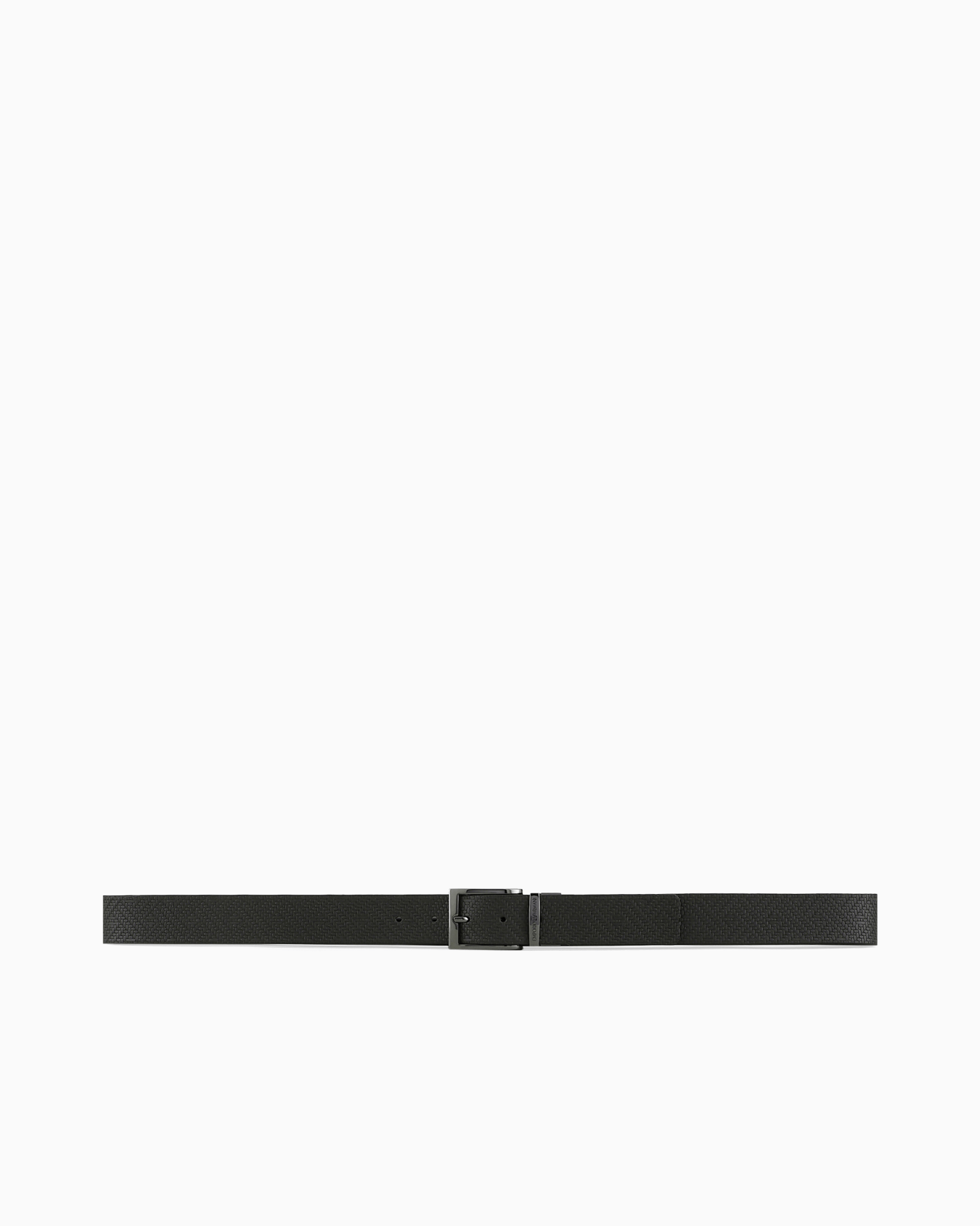 Reversible leather belt in weave print Slide 2