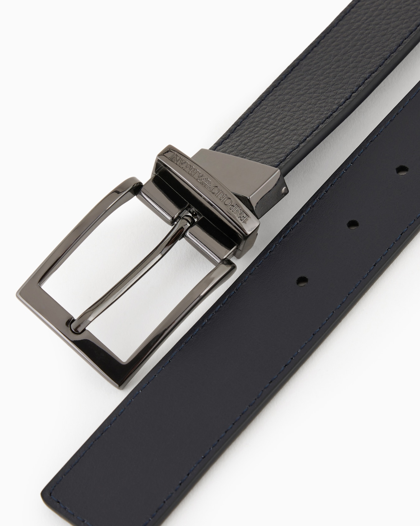 Palmellato-leather printed reversible belt Slide 1