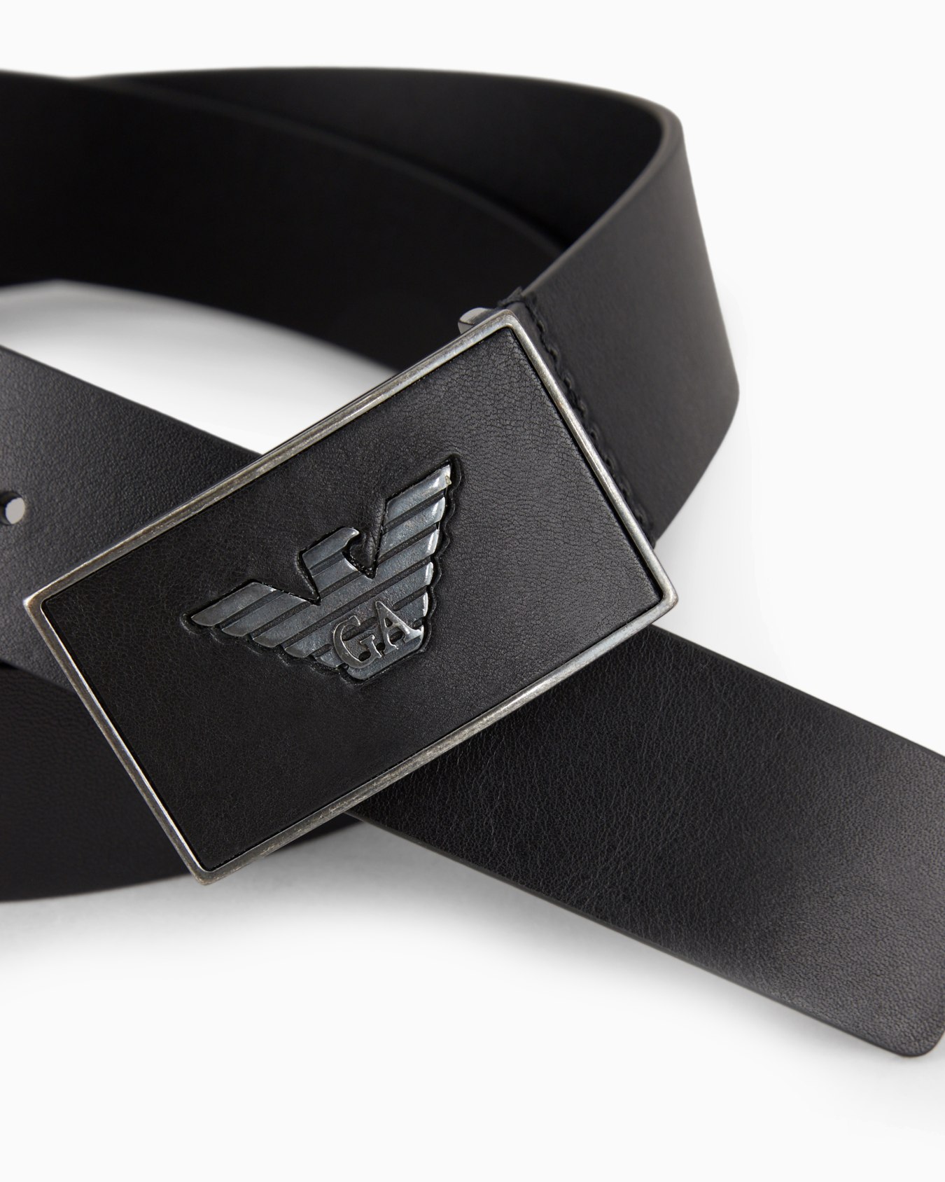 Leather belt with eagle plate Slide 1
