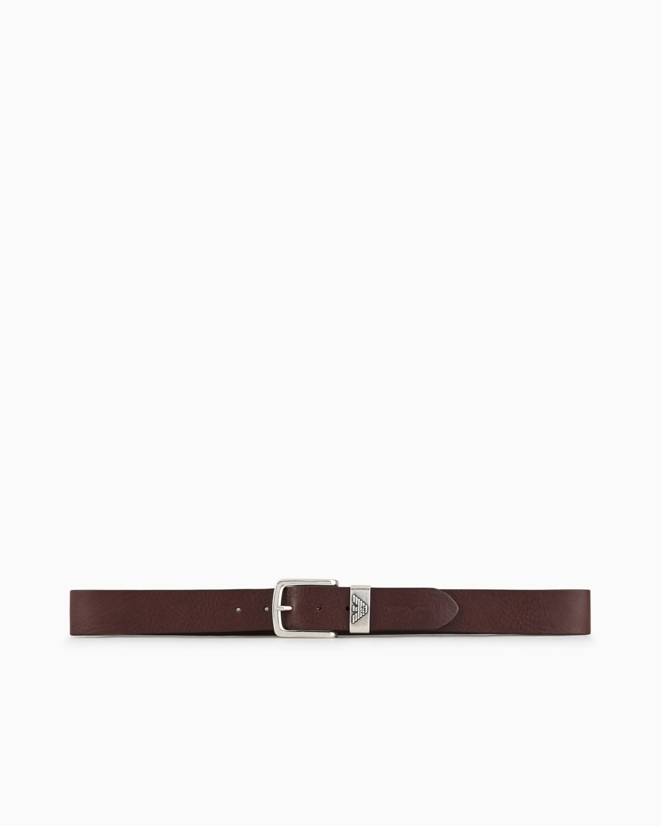 Leather belt with logo buckle Slide 2