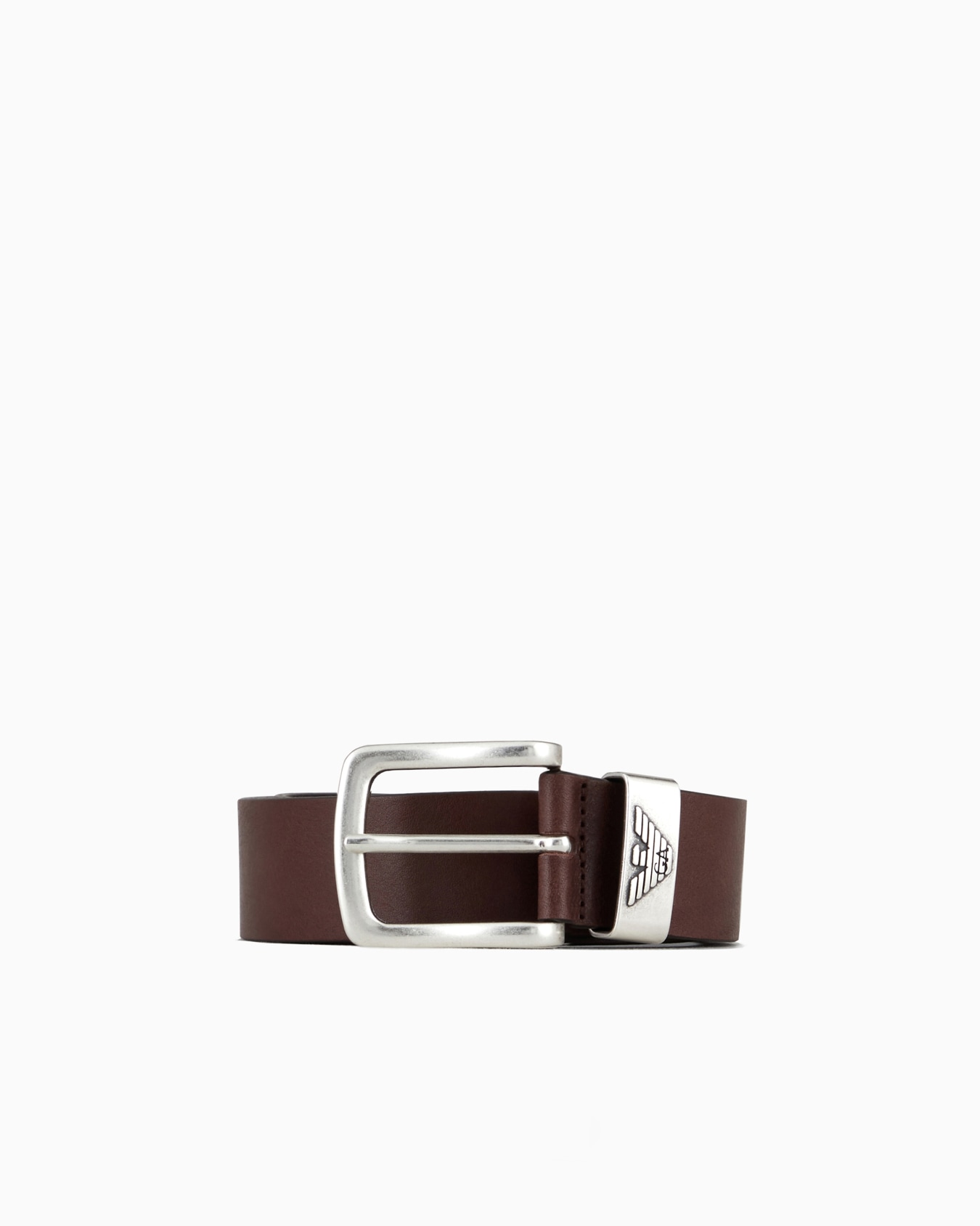 Cintura in pelle con fibbia logata Slide 0