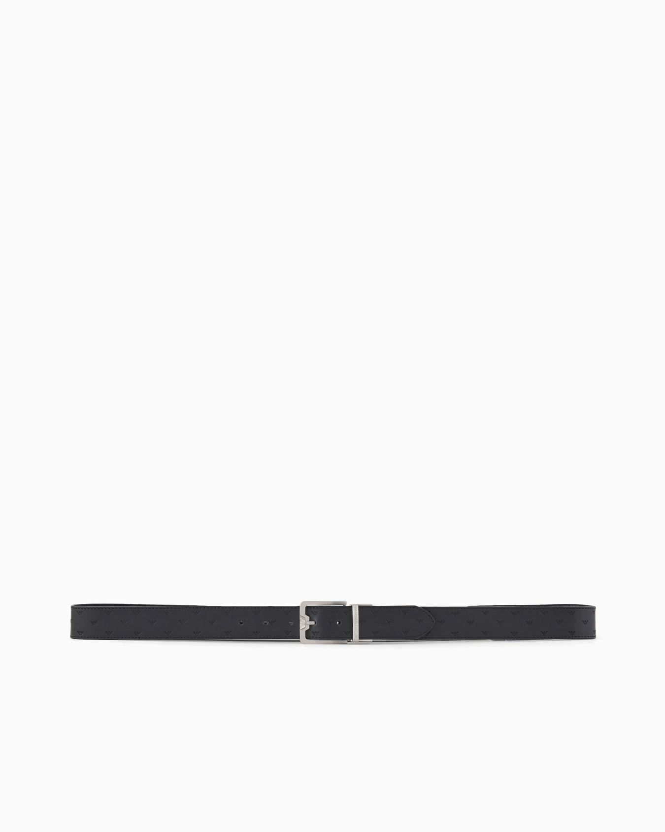 Reversible leather belt with all-over embossed eagle Slide 2