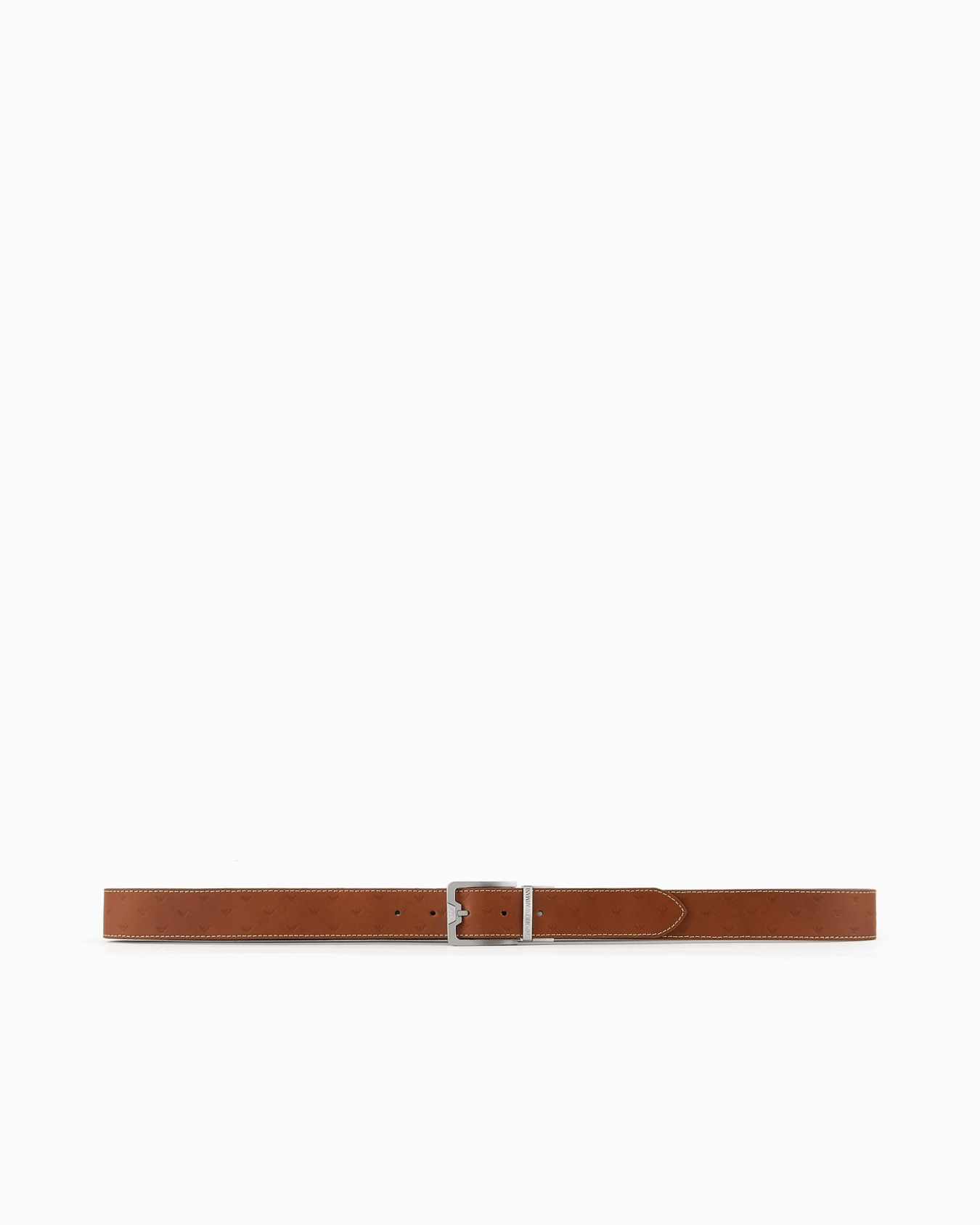Reversible leather belt with all-over embossed eagle Slide 2