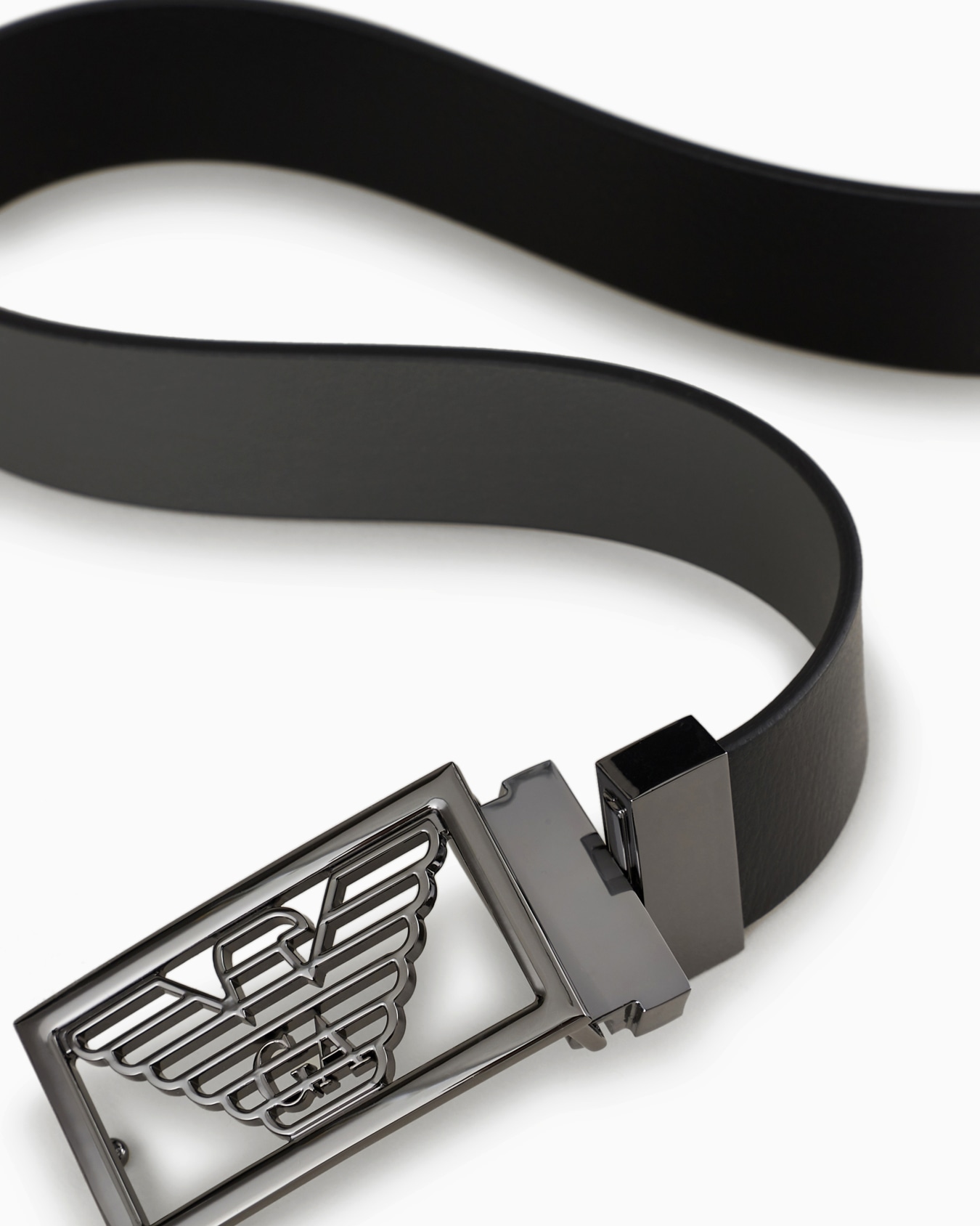 Two-toned reversible leather belt with one side in palmellato leather Slide 1