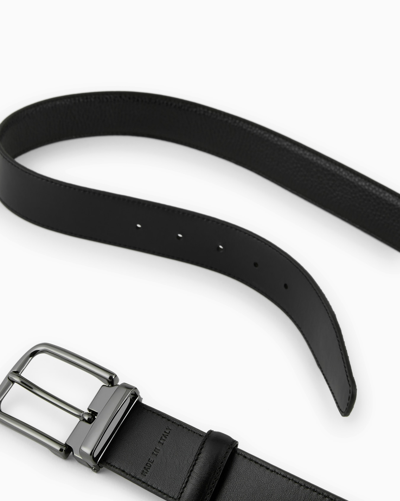 Ceinture réversible en cuir grainé Diapositive 1