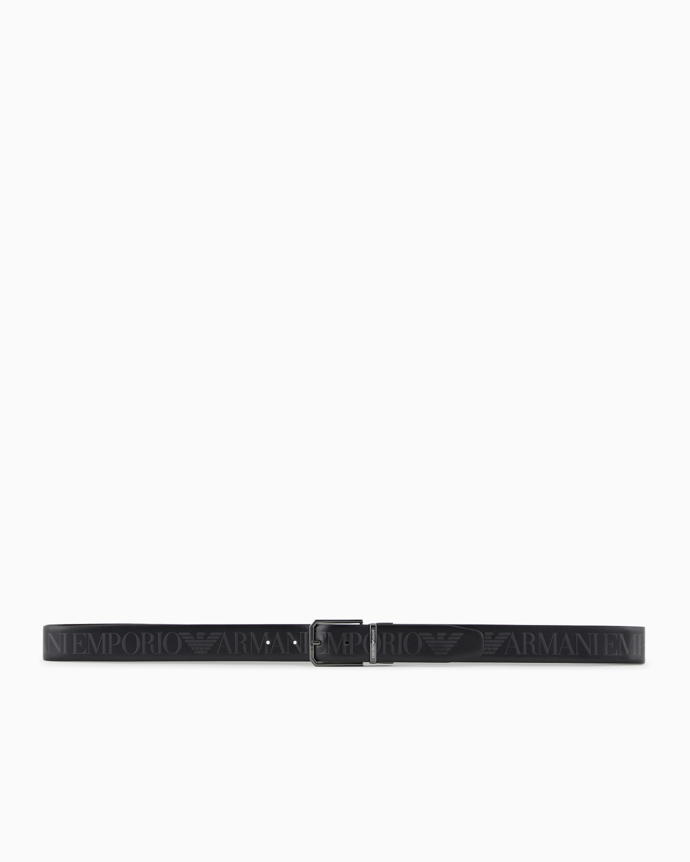 Ceinture en cuir avec grande inscription logo imprimée Diapositive 2