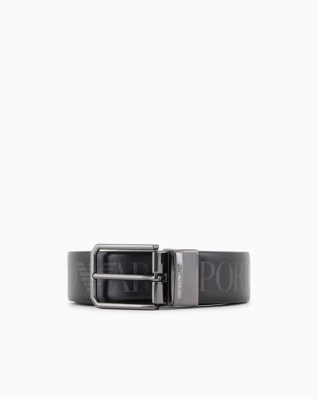 Ceinture en cuir avec grande inscription logo imprimée Diapositive 0