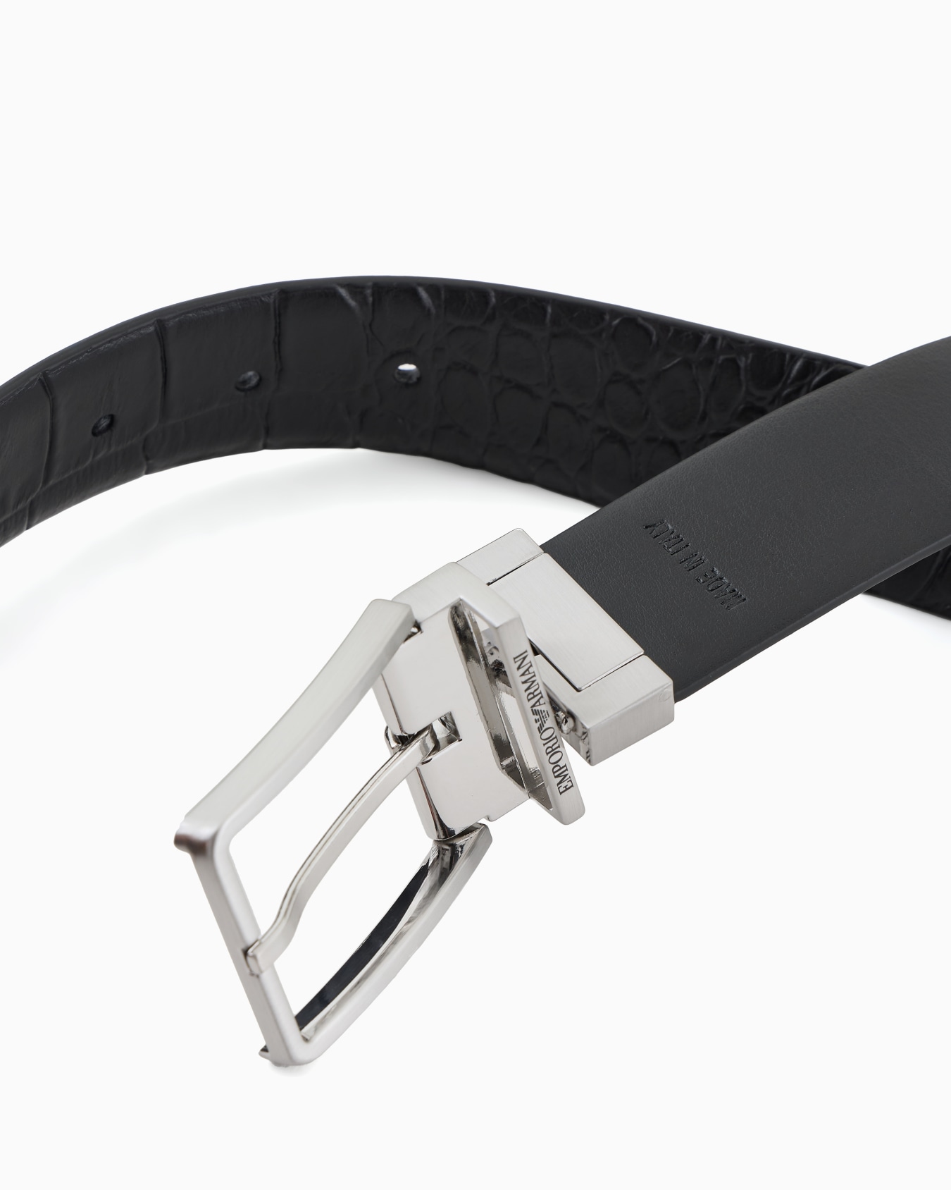 Belt in mock croc leather Slide 1