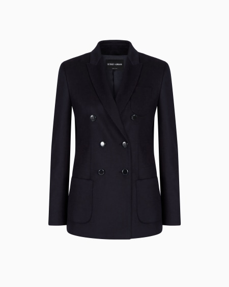 a|x armani exchange Double-breasted jacket in virgin wool and cashmere