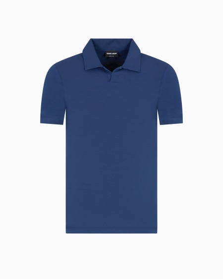 a|x armani exchange ASV stretch viscose jersey short-sleeved polo shirt