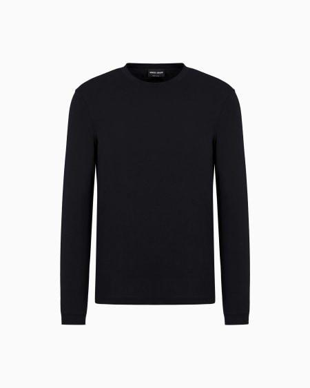 a|x armani exchange Stretch viscose jersey jumper with crew neck and long sleeves