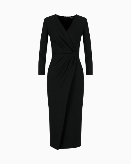 a|x armani exchange Viscose-blend Milano-stitch midi dress