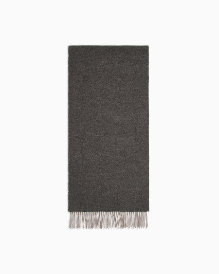 a|x armani exchange Cashmere scarf with embroidered logo