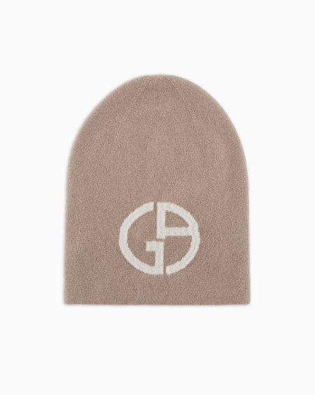 a|x armani exchange Cashmere jacquard logo beanie