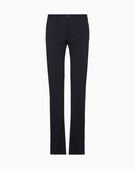 a|x armani exchange Virgin wool flat-front trousers
