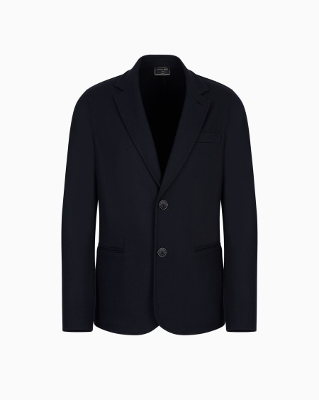 a|x armani exchange Icon single-breasted jacket in pure cashmere jersey cloth