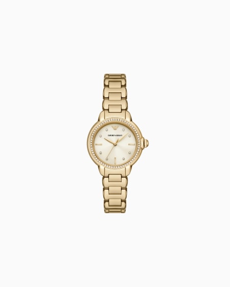 Armani Reloj de tres manecillas en acero inoxidable dorado Rebajas