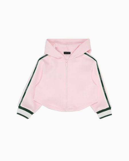 Armani Sudadera tipo cárdigan de punto doble con capucha y cinta con logotipo Outlet online | Ropa