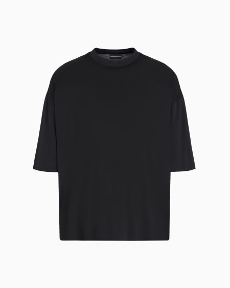 Armani Camiseta de corte ancho en punto de mezcla de lyocell con microetiqueta ASV