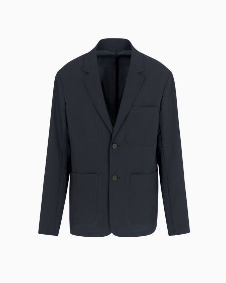 Armani Chaqueta de abotonadura sencilla en sirsaca de nailon