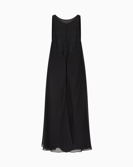 Armani Vestido largo efecto dos piezas de georgette técnico Los