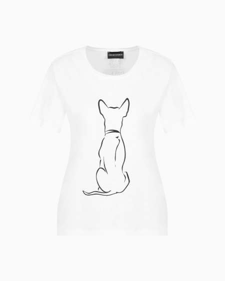 Armani Camiseta de punto elástico con estampado We love Dogs #27