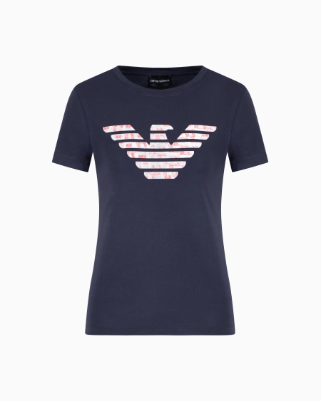 Armani Camiseta slim fit de punto elástico con maximotivo de águila