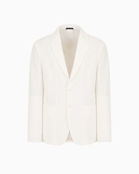 a|x armani exchange Single-breasted jacket in technical waffle fabric