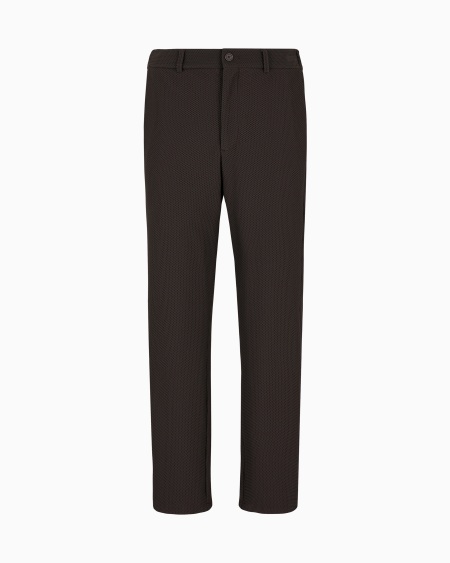a|x armani exchange Technical waffle flat-front trousers