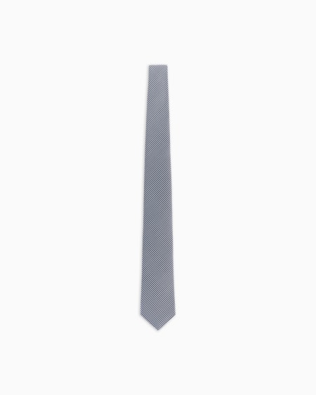 a|x armani exchange Pure silk tie with jacquard stripes