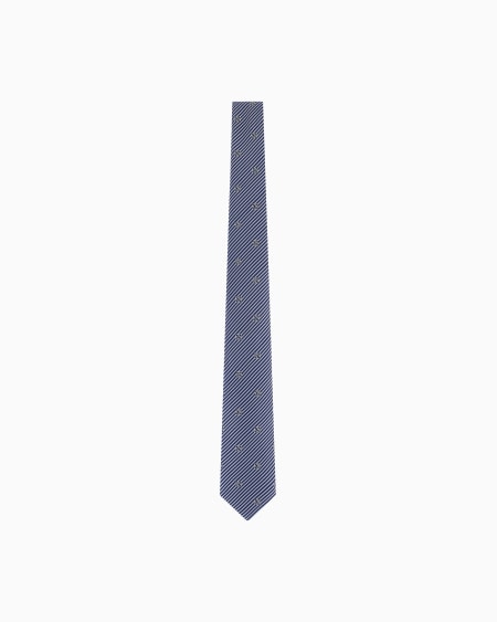 a|x armani exchange Pure silk tie with jacquard stripes
