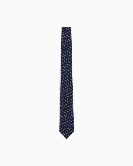 a|x armani exchange Pure silk tie with jacquard stripes