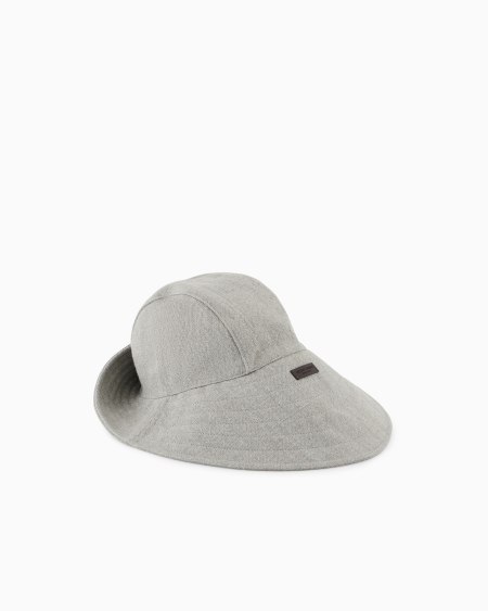 a|x armani exchange Cotton hat with leather details